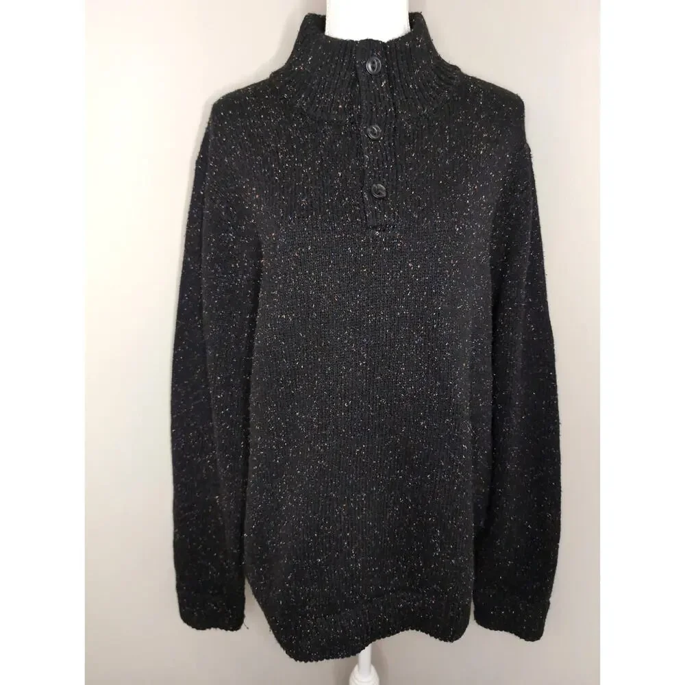 Patagonia Mock Neck Button Pullover Sweater L Cozy Knit